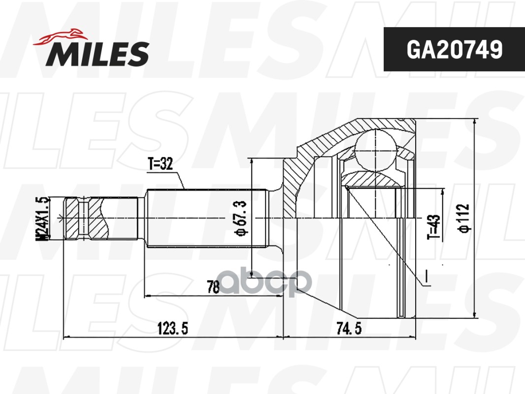 ШРУС наружный NISSAN PATROL Y62 2010- 0210-Y62 GA20749 Miles арт. GA20749