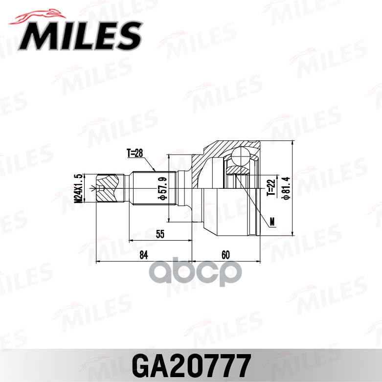 ШРУС наружный задний LAND ROVER FREELANDER II 2006-2014 GA20777 Miles арт. GA20777