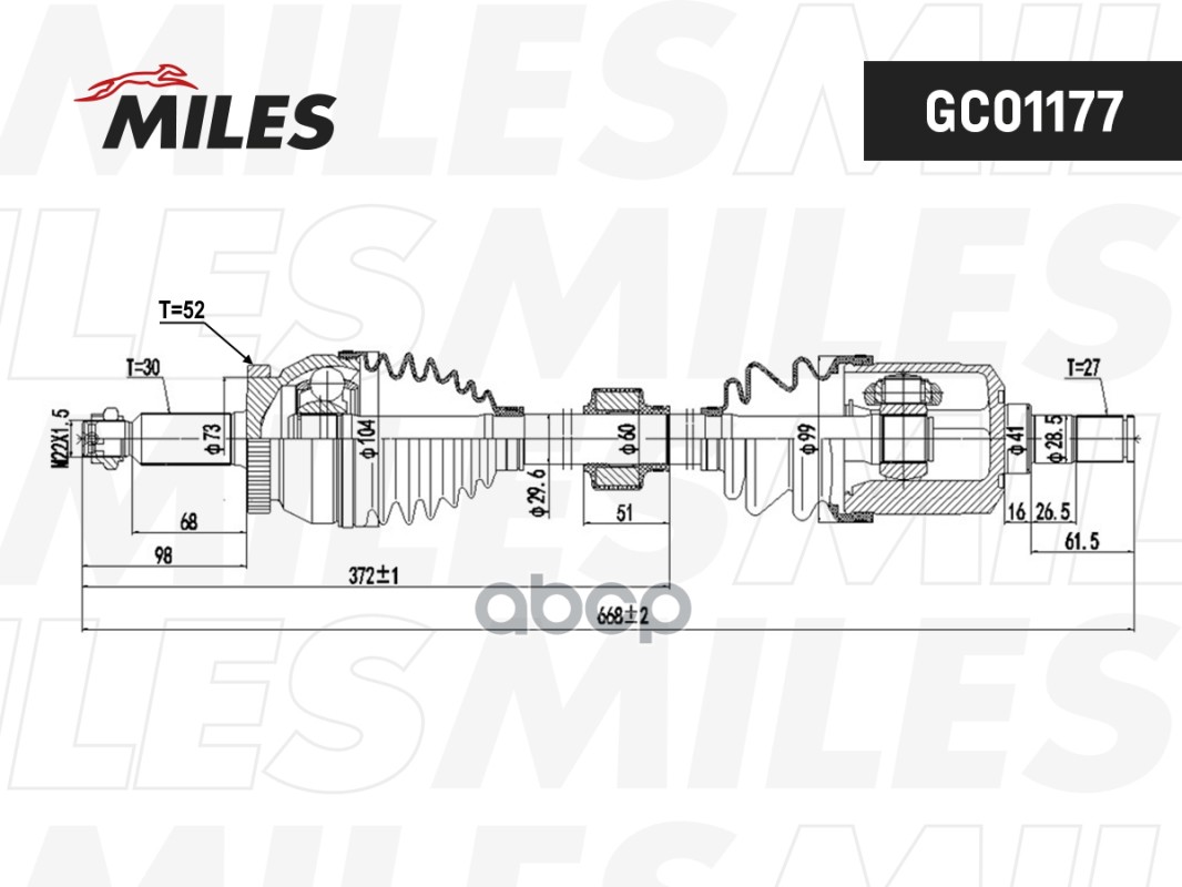 Привод в сборе HYUNDAI SANTA FE 06- 2.7 лев. Miles арт. gc01177