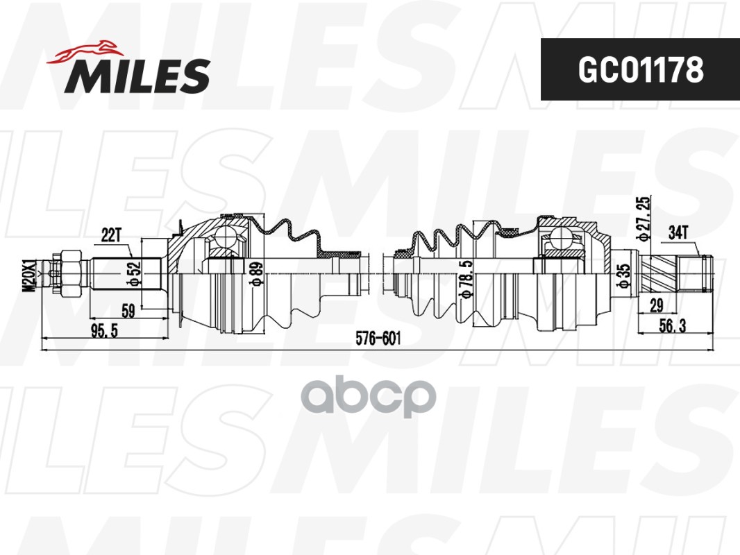 Привод в сборе CHEVROLET LANOS/NEXIA лев.SOHC Miles арт. gc01178