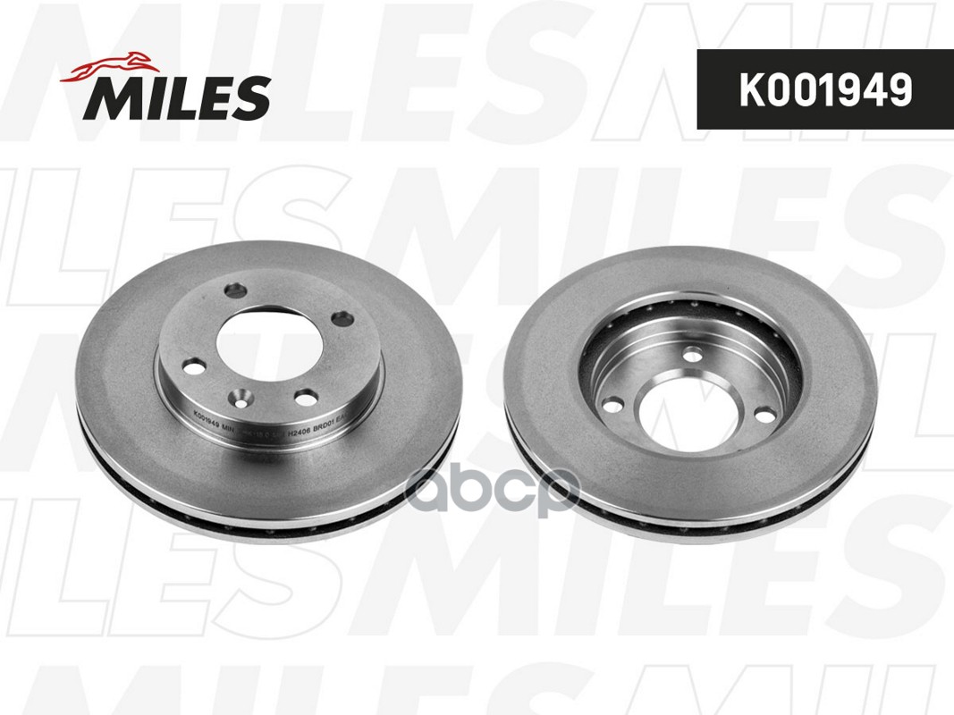 Диск тормозной AUDI 80 73-91/GOLF 79-97/PASSAT 81-88 передний D 239мм.  K001949 Miles арт. K001949