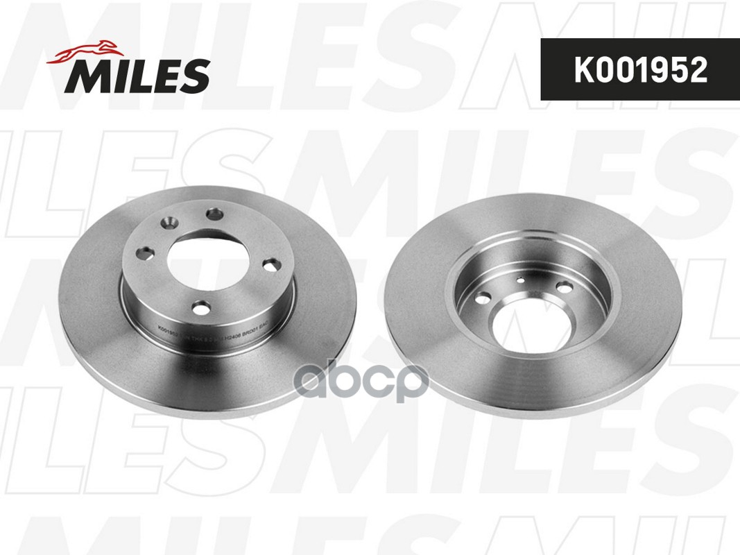 Диск тормозной VW GOLF I/II/JETTA/PASSAT/POLO 81-01 передний D 239мм.  K001952 Miles арт. K001952