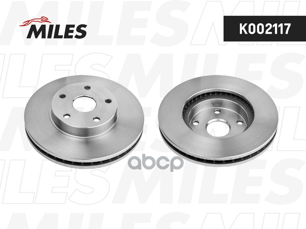 Диск тормозной передний вентилируемый Miles арт. K002117