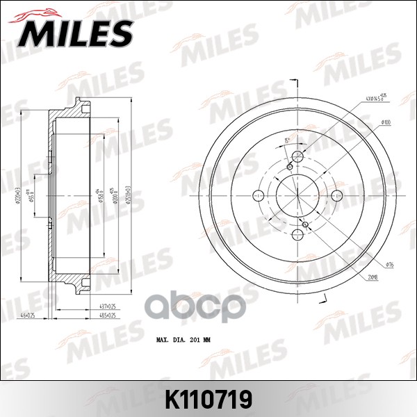 Барабан тормозной TOYOTA YARIS Miles арт. k110719
