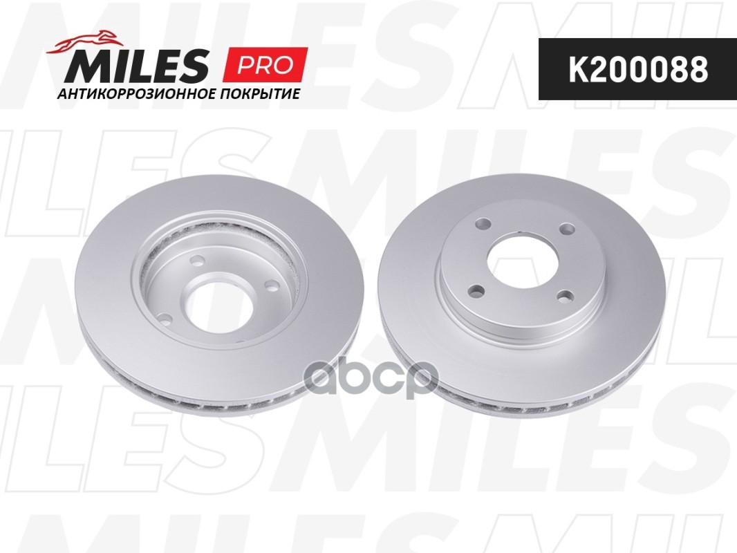 Диск тормозной (серия PRO с антикоррозионным покрытием) FORD FOCUS 9805/FUSION 1.4/1.6 01 передний вентилируемый  K200088 Mil...