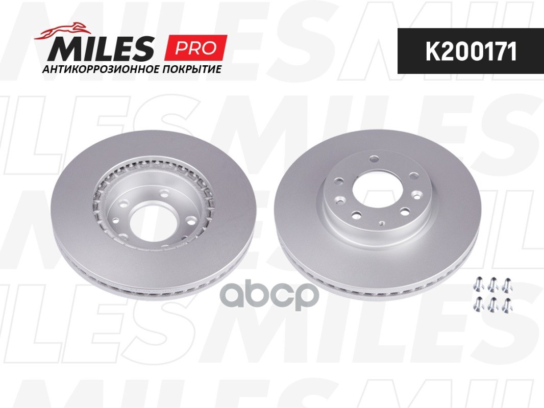 Диск тормозной (серия PRO с антикоррозионным покрытием) MAZDA 6 07 передний вент.  K200171 Miles арт. K200171