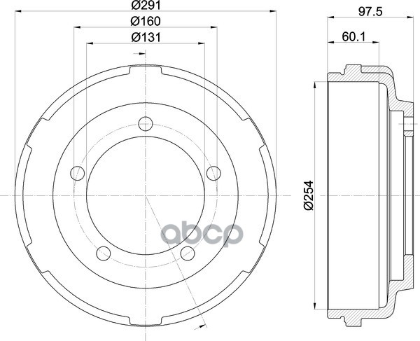 Барабан Тормозной Задн. Transit Bus (Fd_ _  Fb_ _  Fs_ _  Fz_ _  Fc_ _) Transit Kasten (Fa_ _) Trans Mintex арт. mbd058