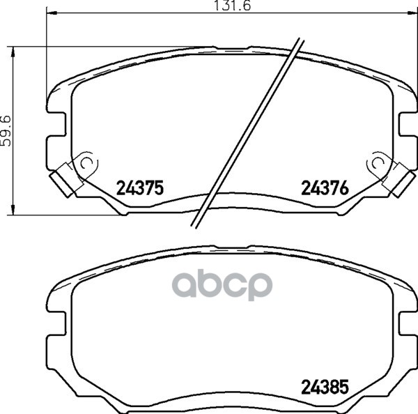 Колодки Тормозные Дисковые Передн. Azera (Tg) Embera V (Nf) Grandeur (Tg) Grandeur Saloon (Tg) Grand Mintex арт. mdb2753