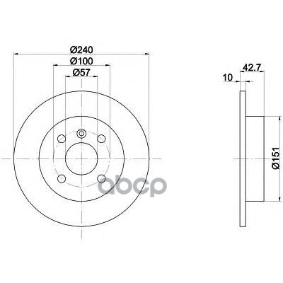 Диск Тормозной Задн. Astra Cabriolet (Ts) Astra Convertible (Ts) Astra (Ah) Astra Estate (Ah) Astra Mintex арт. mdc1051