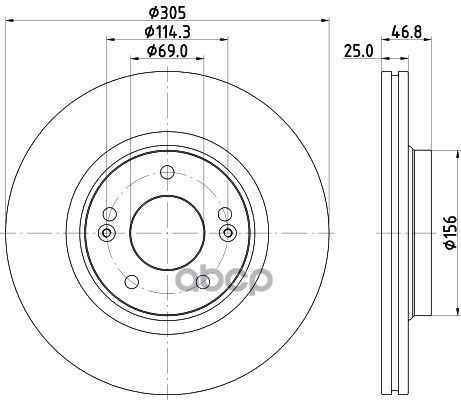 Диск Тормозной I30 (Pde  Pd)  I30 Fastback (Pde)  Optima  Sportage (Ql  Qle)  Tucson (Tl) Mintex арт. mdc2802c