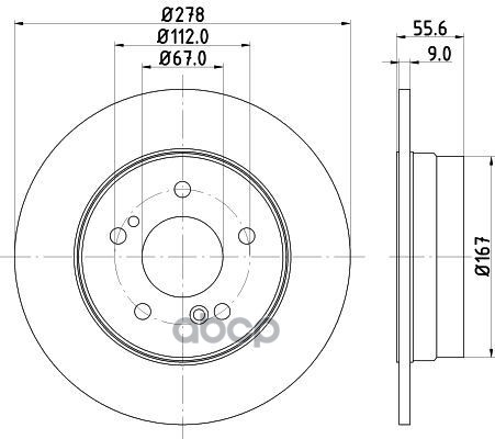 Диск Тормозной Cabriolet (A124)  C-Class (W202)  C-Class (W203)  C-Class Coupe (Cl203)  C-Class T-Mo Mintex арт. mdc855c