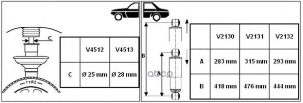 Амортизатор передний L=R MONROE V4512 Monroe арт. V4512