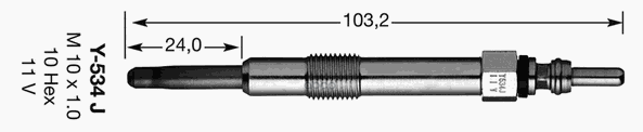 Свеча накаливания D-POWER NO. 36 Y-534J NGK арт. 3413
