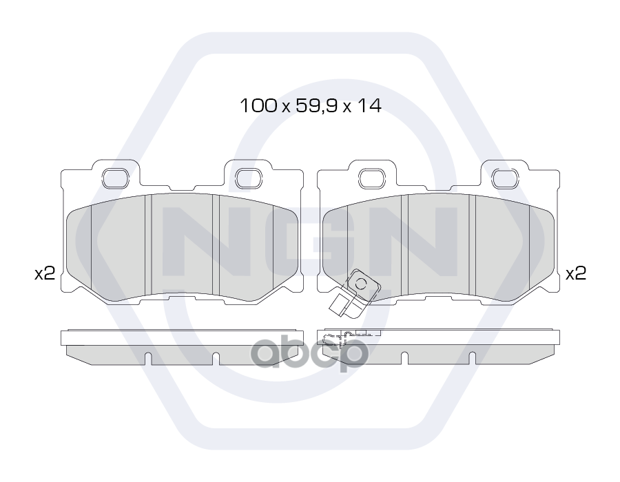 Колодки тормозные керамические  задние INFINITI FX(S51) 08> / G(V36) 07> / Q70 13> / QX70 13> NGN арт. 3501260