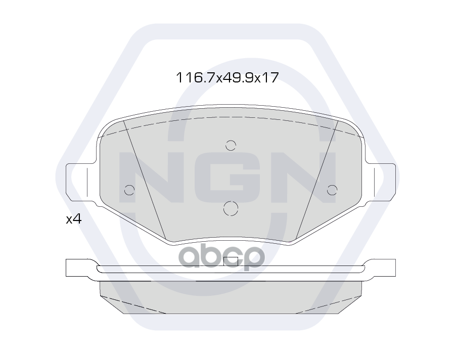 Колодки тормозные керамические  задние FORD Explorer 14> NGN арт. 3501289