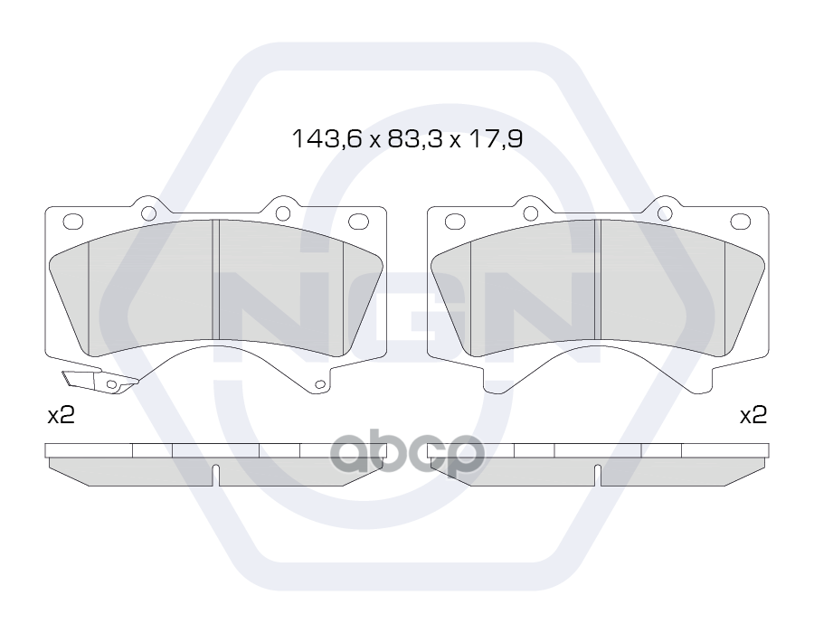 Колодки тормозные керамические  передние TOYOTA Land Cruiser(200) 08> NGN арт. 3501377