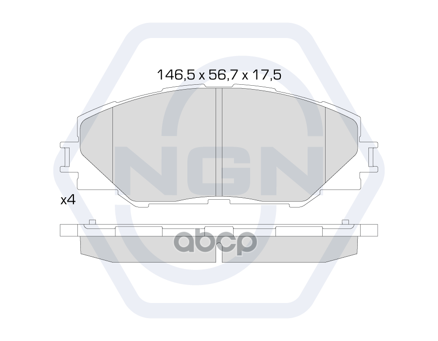 Колодки тормозные керамические  передние TOYOTA RAV 4 III 06> / Auris(E150) 10> NGN арт. 3501609