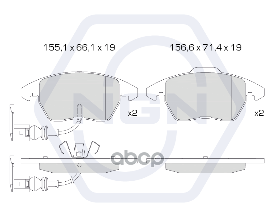 Колодки тормозные керамические  передние AUDI A3 03> / TT 06>  SKODA Octavia 04> / Superb 08>  VW Go NGN арт. 3501944