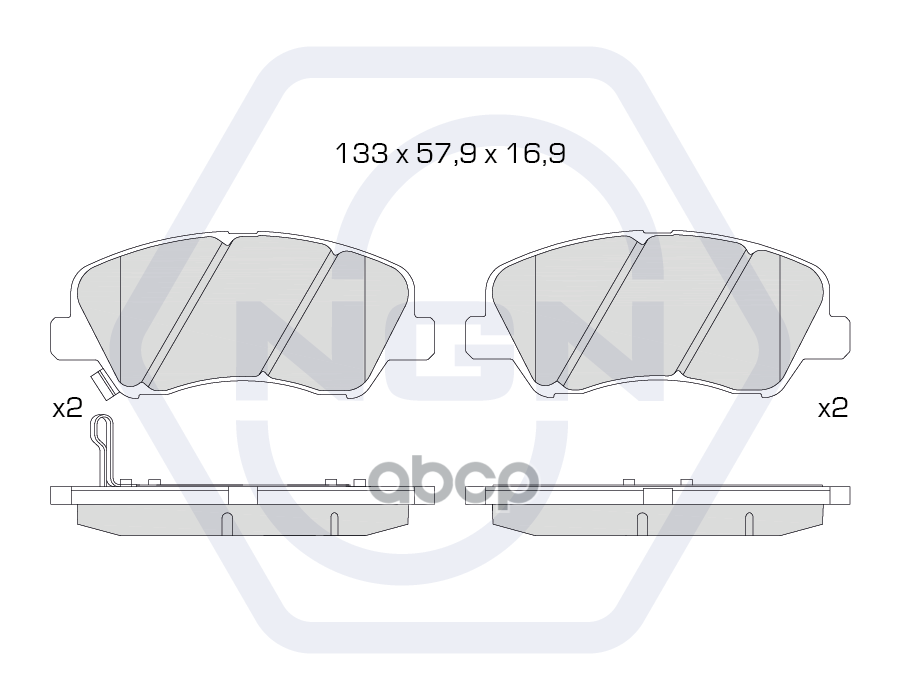 Колодки тормозные керамические  передние HYUNDAI Solaris 10>  KIA Rio III 11>  GEELY Atlas / Emgrand NGN арт. 3502009