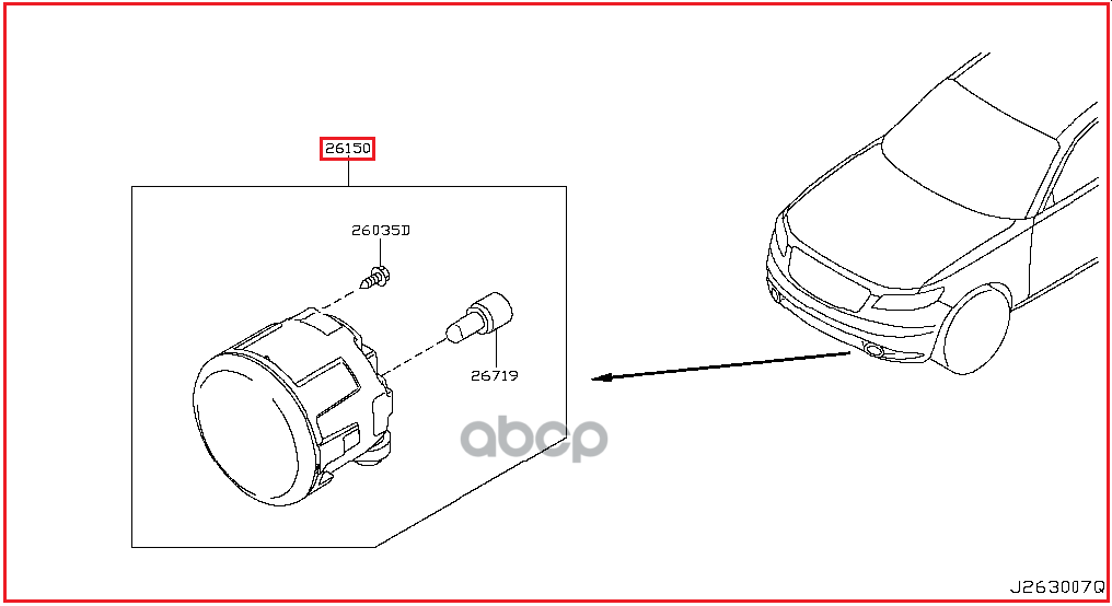 Противотуманная фара NISSAN 26150-8992B NISSAN арт. 26150-8992B