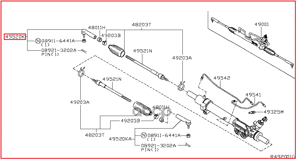 Наконечник Рулевой Тяги Прав Nissan: Titan 04-10, Armada 05-10  Infiniti: Qx56 04-10 NISSAN арт. 486407S025