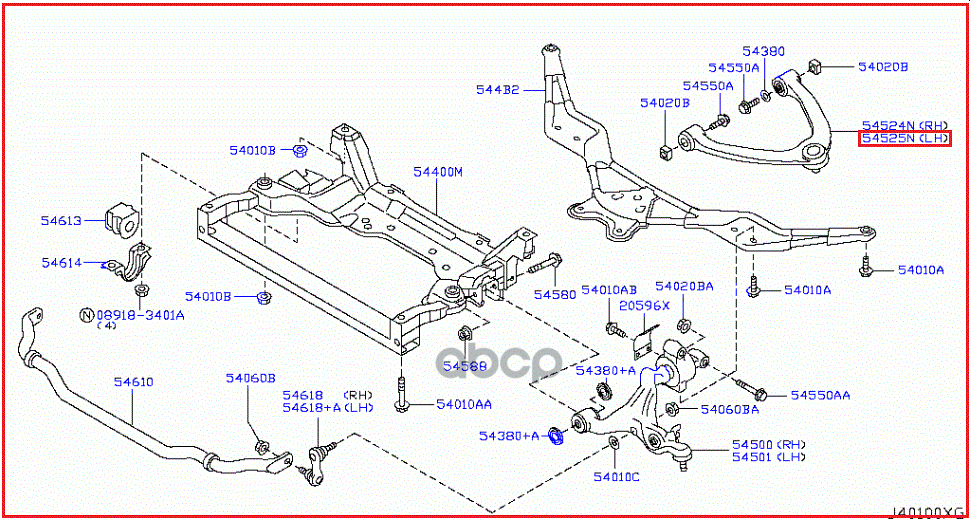 Рычаг подвески NISSAN 54525JL00C NISSAN арт. 54525JL00C