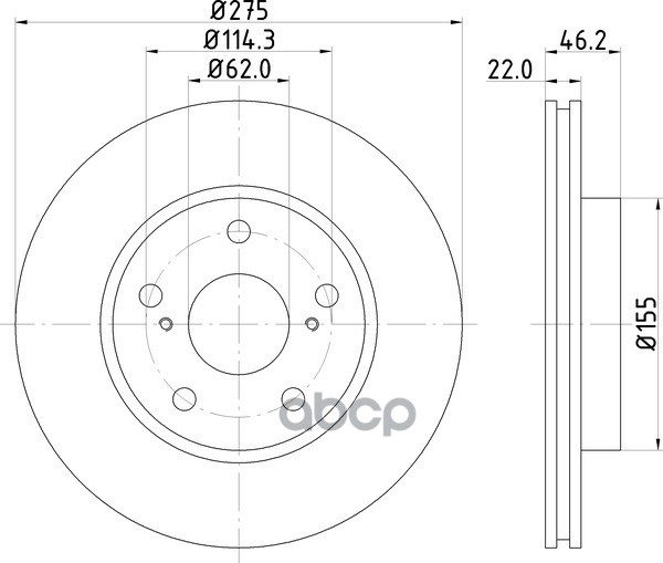 Диск тормозной передн. AURIS (_E15_) BLADE (_E15_) COROLLA Saloon (_E15_) COROLLA Saloon (_E18_  ZRE NISSHINBO арт. nd1022k