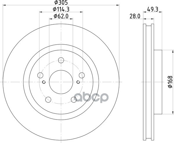 Диск Тормозной, Передний, Toyota Camry (_V7_, _Va7_, _Vh7_), Rav 4V (_A5_) Nd1128k NISSHINBO арт. ND1128K