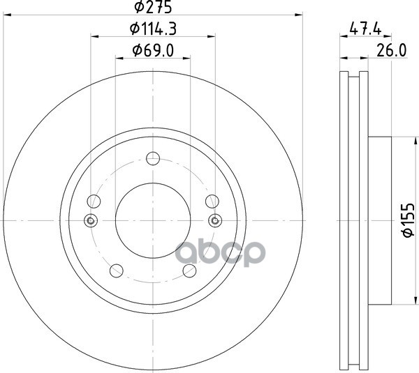 Диск Тормозной | Перед | NISSHINBO арт. ND6027K