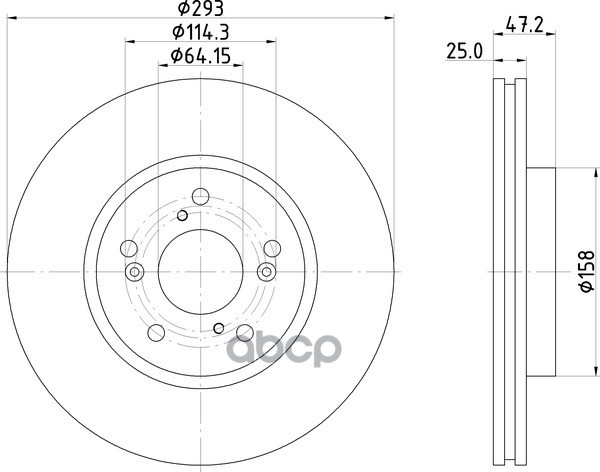 Диск тормозной, передний HONDA (DONGFENG),HONDA (GAC) SPIRIOR (CU_),ACCORD IX (CR_),ODYSSEY (RC_),VEZEL (RU_) ND8044K NISSHIN...