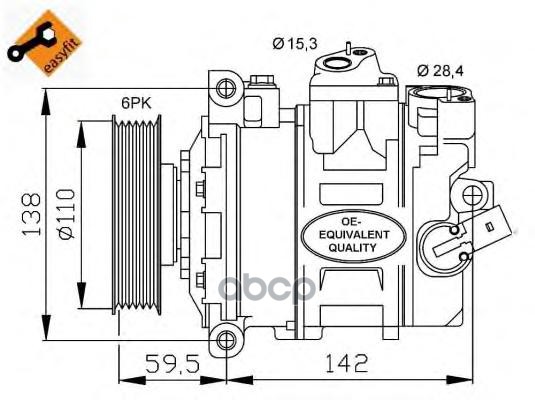 Компрессор кондиционера VW Golf 1.9D 04- NRF арт. 32146