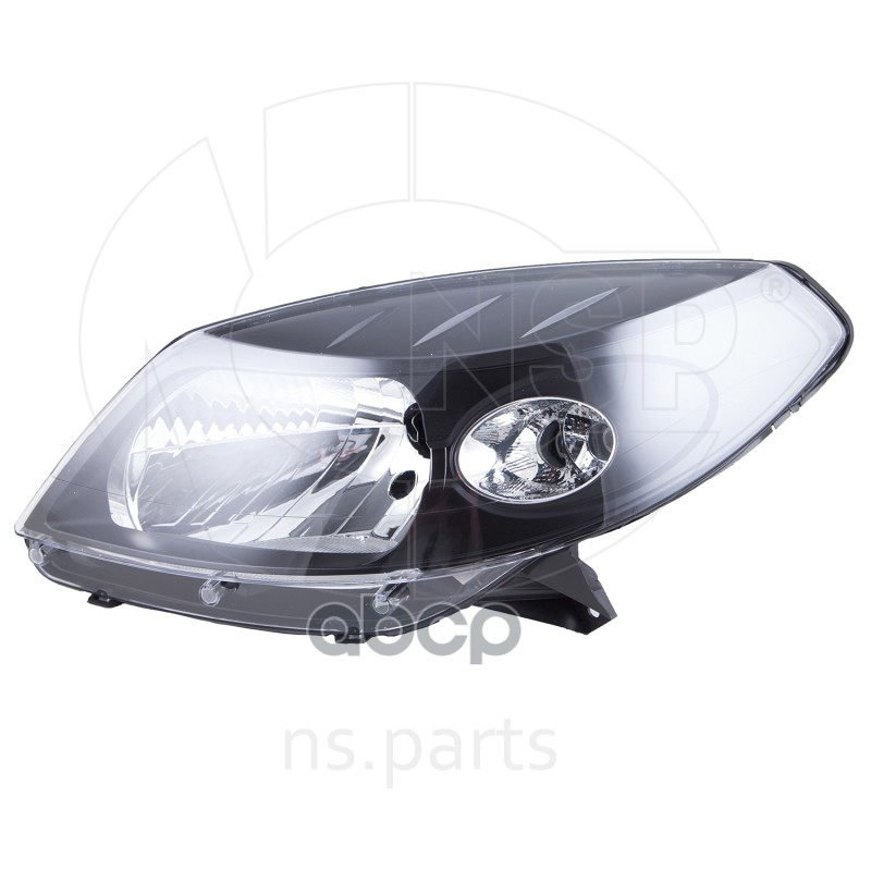 Фара левая RENAULT Sandero I (черная) NSP07260602914R NSP арт. NSP07260602914R