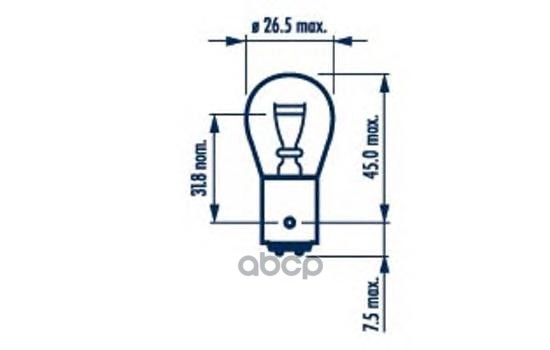 Лампа P21/5W 24V-21/5W (Bаy15d) Narva арт. 17925