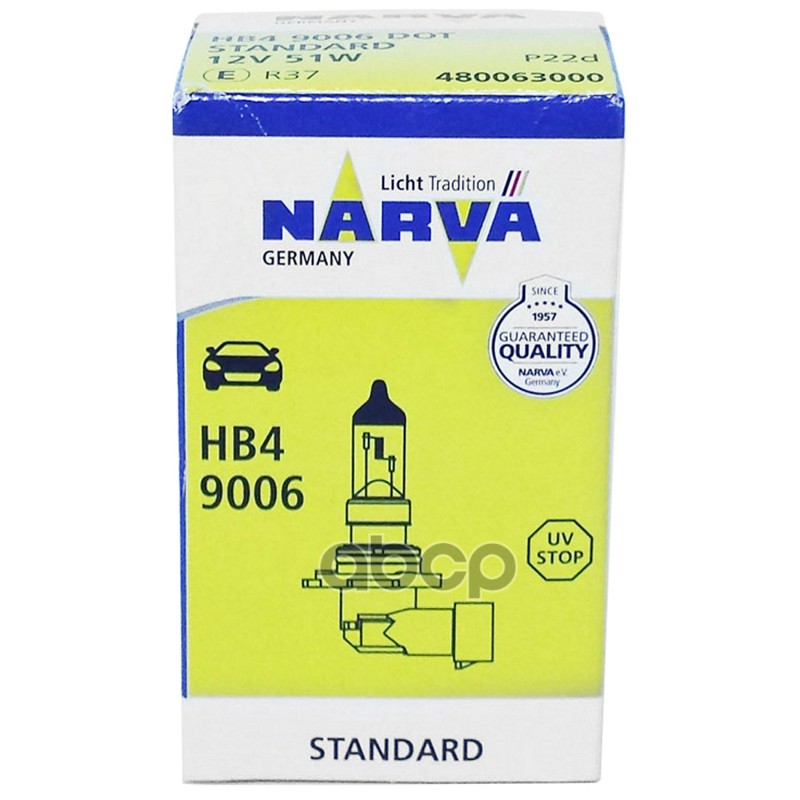 Лампа авт. NARVA HB4/9006 12V 55W P22d Narva арт. 480063000