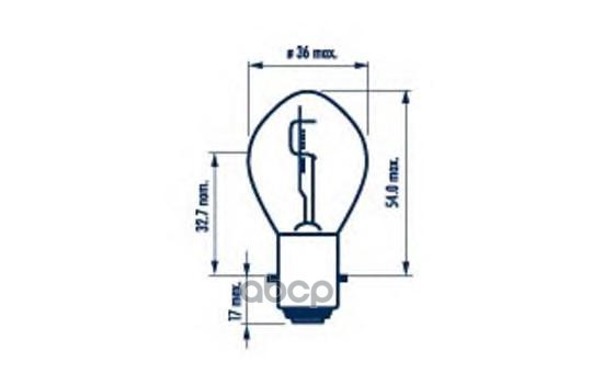 Лампа S2 12V 35/35W BA20d NVA C1 Narva арт. 49531