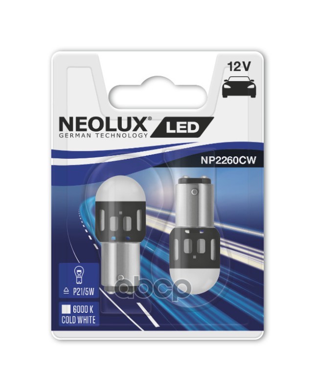 Лампа Светодиодная 12V 1,2W Bay15d 6000K Neolux Led Technology 2 Шт. Блистер Np2260cw-02B Neolux арт. NP2260CW-02B