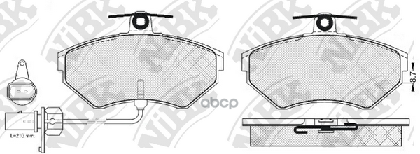 Колодки тормозные передние AUDI A4 1.6/1.8/1.9D 9500/VOLKSWAGEN PASSAT 9700 (с датчиком) PN0023W NiBK арт. PN0023W
