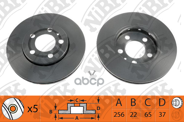 Диск тормозной передний POLO SEDAN RUS/AUDI A2/A3/VW GOLF IV/V/SKODA FABIA/OCTAVIA D256мм RN1082 NiBK арт. RN1082