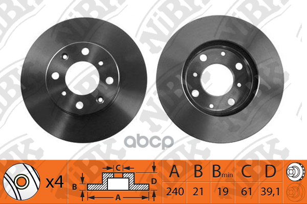 Диск Тормозной Передний  Hondaogojazz 1.2-1.4 99> NiBK арт. RN1138