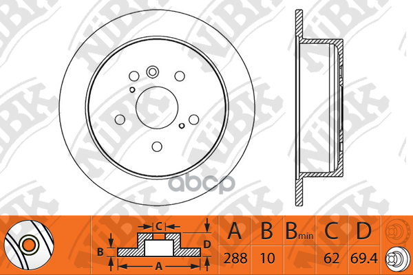 Диск тормозной передний TOYOTA LAND CRUISER 2.4-4.2 75-96 D302мм RN1255 NiBK арт. RN1255