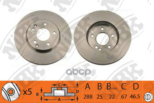 / Rn1361v Диск Тормозной | Перед | NiBK арт. RN1361