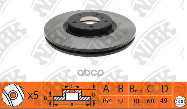 Диск тормозной передн. INFINITI FX35 3.7 5.0 08-/ FX37 3.7 08-/ FX50 5.0 08-/ и др. / NISSAN Skyline NiBK арт. rn1428