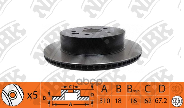 / Rn1439v Диск Тормозной | Зад | NiBK арт. RN1439