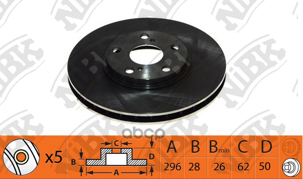 Диск тормозной LEXUS RX 2000-2003 RN1442 NiBK арт. RN1442