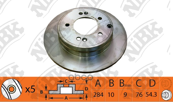 Диск тормозной HYUNDAI SONATA 2.0 2006 - 2010  HYUNDAI SONATA 2.0 2005 - 2010  HYUNDAI SONATA 2.4 20 NiBK арт. rn1476