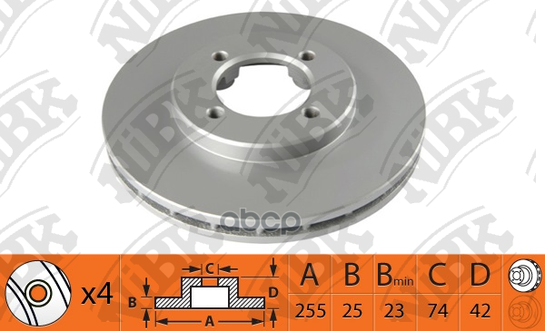 Диск тормозной передн. TOYOTA Liteace 10.86-02.99 / Townace 05.83-10.96 NiBK арт. rn1533