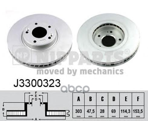 Диск Тормозной Kia Opirus 3.5 03-06 Передний Вент. Nipparts арт. J3300323
