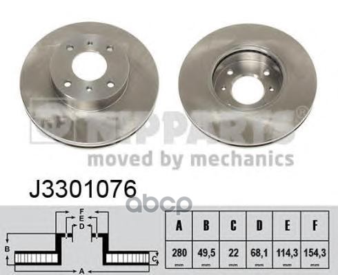 Дисктормознойпередний/Nissan Almera Ii Hatchback 2 Nipparts арт. J3301076