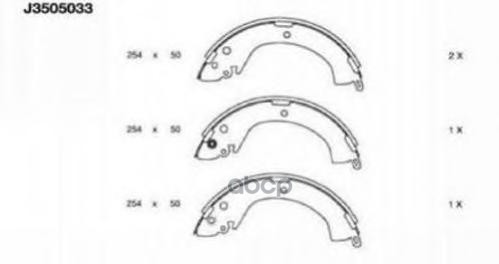 Колодки Торм Барабан К-Т Mitsubishi L200  L400 Nipparts арт. j3505033