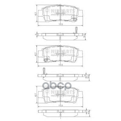 Колодки торм диск к-т Nipparts арт. j3612019